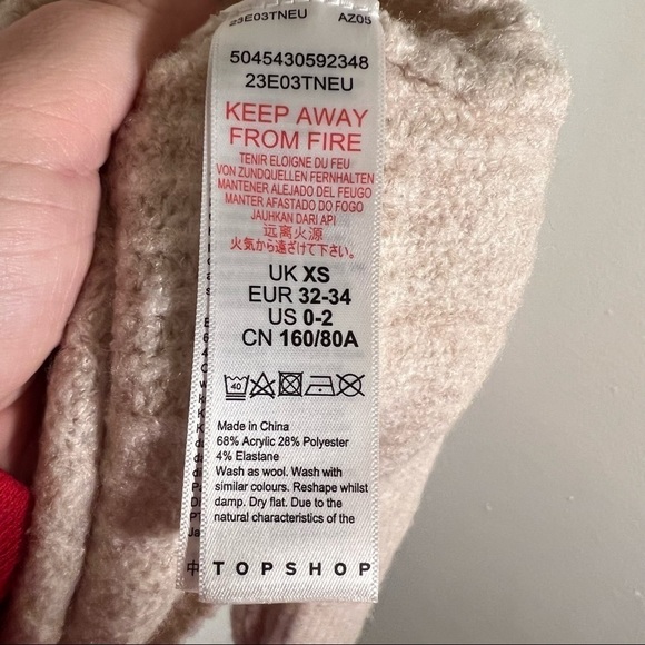 Topshop Ribbed Cropped Crew Neck Knitted Sweater Nude - Picture 11 of 12